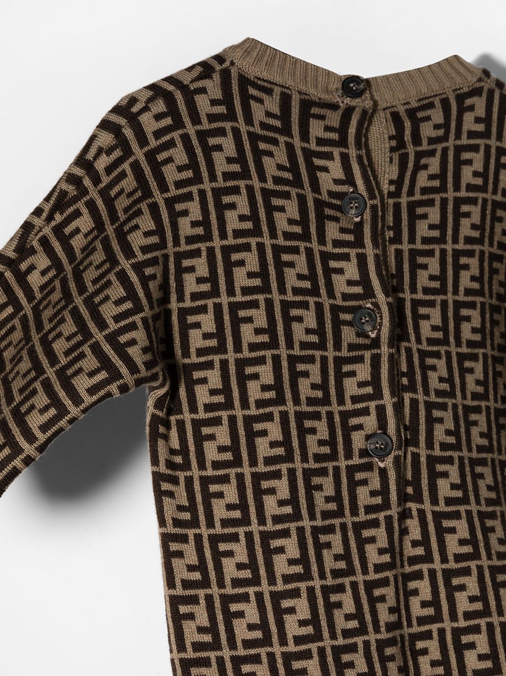 Tutina per neonati Fendi Kids marrone con motivo FF all-over BUL048 A3TE F0LMJ FENDI KIDS 