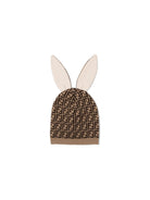 Berretto per neonati Fendi Kids marrone FF effetto jacquard BUP025 A3TE F0LMJ FENDI KIDS 