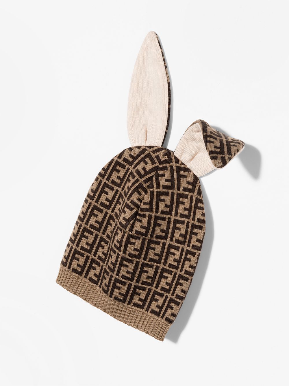 Berretto per neonati Fendi Kids marrone FF effetto jacquard BUP025 A3TE F0LMJ FENDI KIDS 