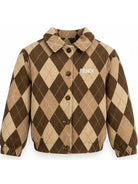Giacca per bambini Fendi Kids beige con design a rombi JFA233 AY8U F1PNJ FENDI KIDS 