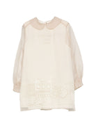 Abito per bambina Fendi Kids beige con dettagli ricamati JFB873 AIXR F1P2N FENDI KIDS 