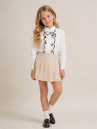 Abito per bambina Fendi Kids beige con dettagli ruches sul davanti JFB882 AS5Y F1P2N FENDI KIDS 
