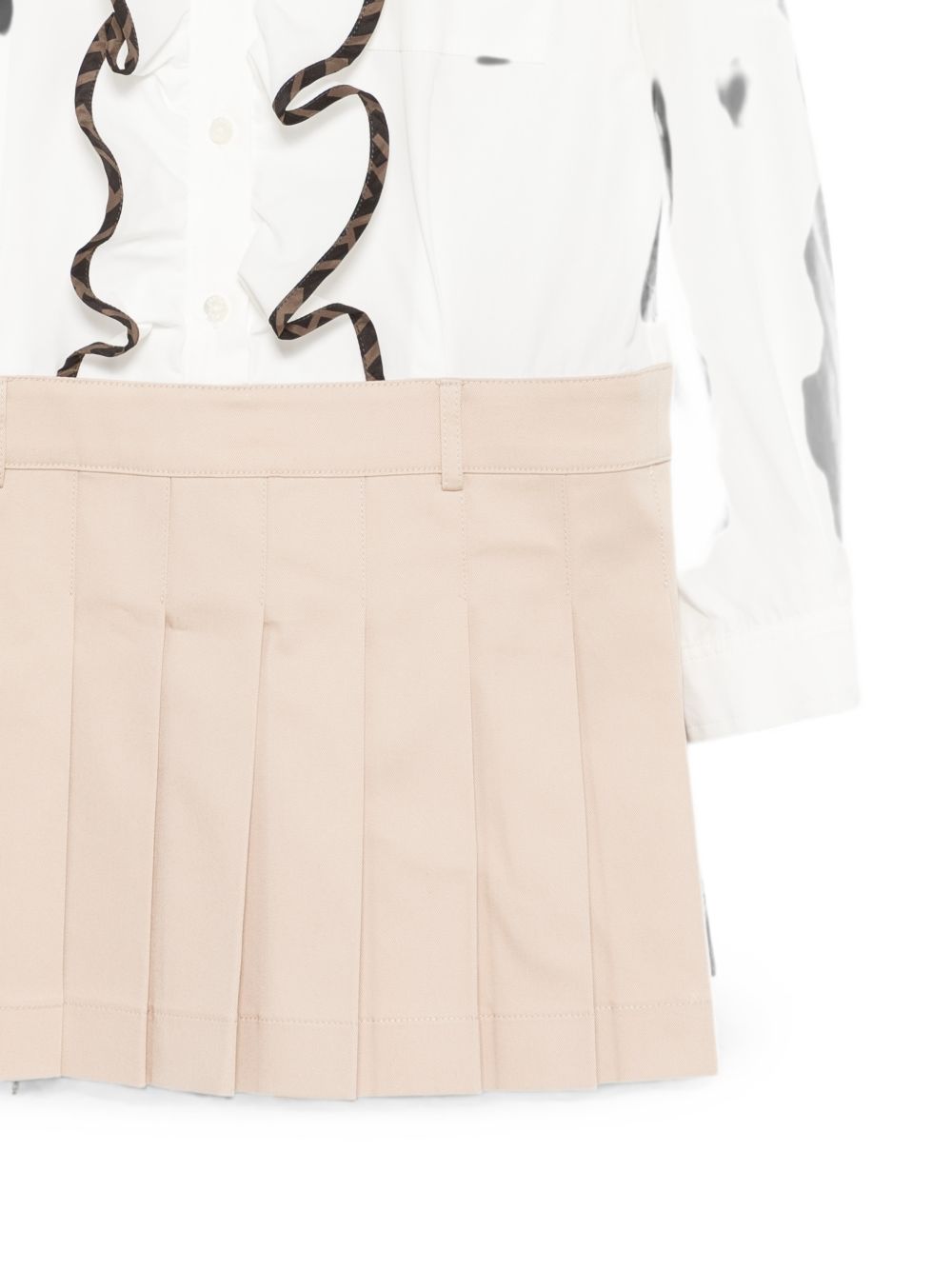 Abito per bambina Fendi Kids beige con dettagli ruches sul davanti JFB882 AS5Y F1P2N FENDI KIDS 