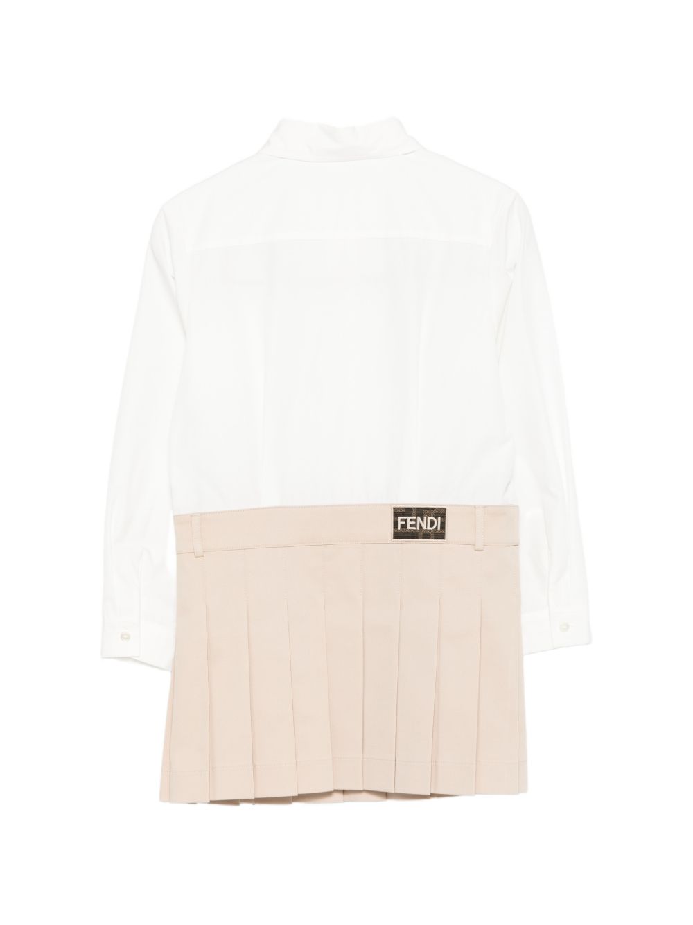 Abito per bambina Fendi Kids beige con dettagli ruches sul davanti JFB882 AS5Y F1P2N FENDI KIDS 