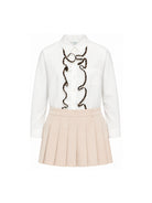 Abito per bambina Fendi Kids beige con dettagli ruches sul davanti JFB882 AS5Y F1P2N FENDI KIDS 