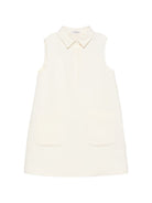 Abito per bambina Fendi Kids bianco con colletto a punte JFB903 B1L0 F0QM0 FENDI KIDS 