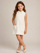 Abito per bambina Fendi Kids bianco con colletto a punte JFB903 B1L0 F0QM0 FENDI KIDS 