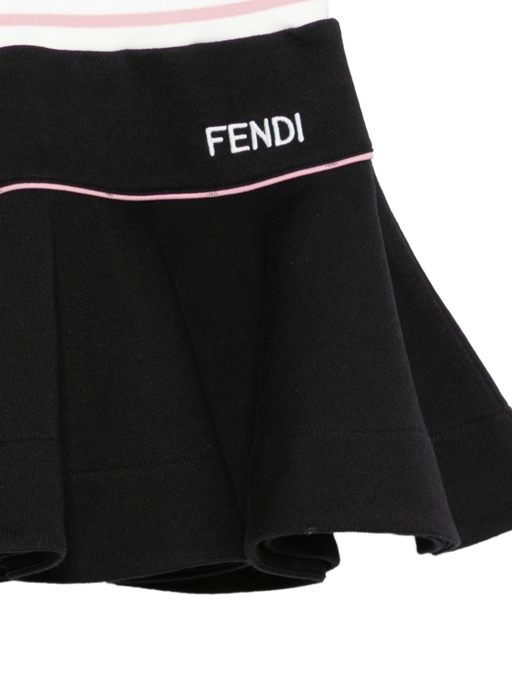 Gonna per bambina Fendi Kids nera con logo ricamato sul davanti JFE208 5V0 F0RWK FENDI KIDS 