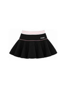 Gonna per bambina Fendi Kids nera con logo ricamato sul davanti JFE208 5V0 F0RWK FENDI KIDS 