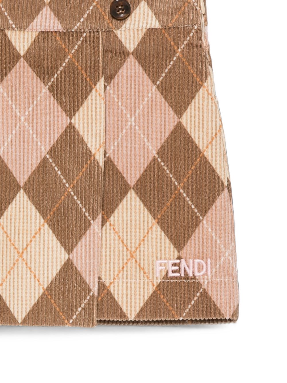 Gonna per bambina Fendi Kids marrone con motivo a rombi JFE215 AY8U F1PNJ FENDI KIDS 