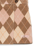 Gonna per bambina Fendi Kids marrone con motivo a rombi JFE215 AY8U F1PNJ FENDI KIDS 