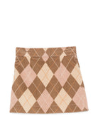 Gonna per bambina Fendi Kids marrone con motivo a rombi JFE215 AY8U F1PNJ FENDI KIDS 