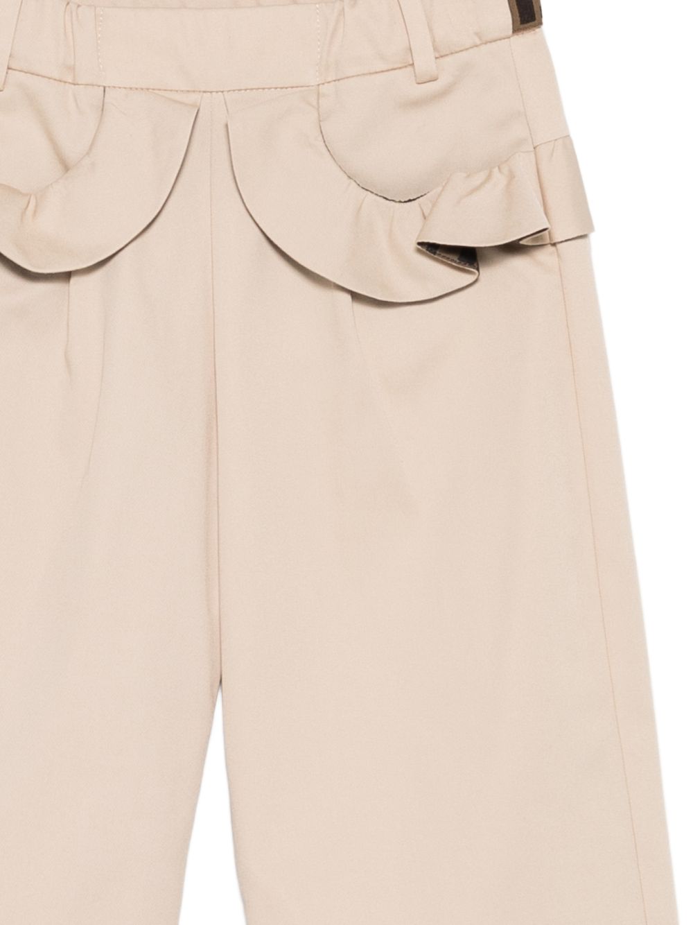 Pantaloni per bambina Fendi Kids beige con dettagli ruches JFF408 AS5Y F1P2N FENDI KIDS 