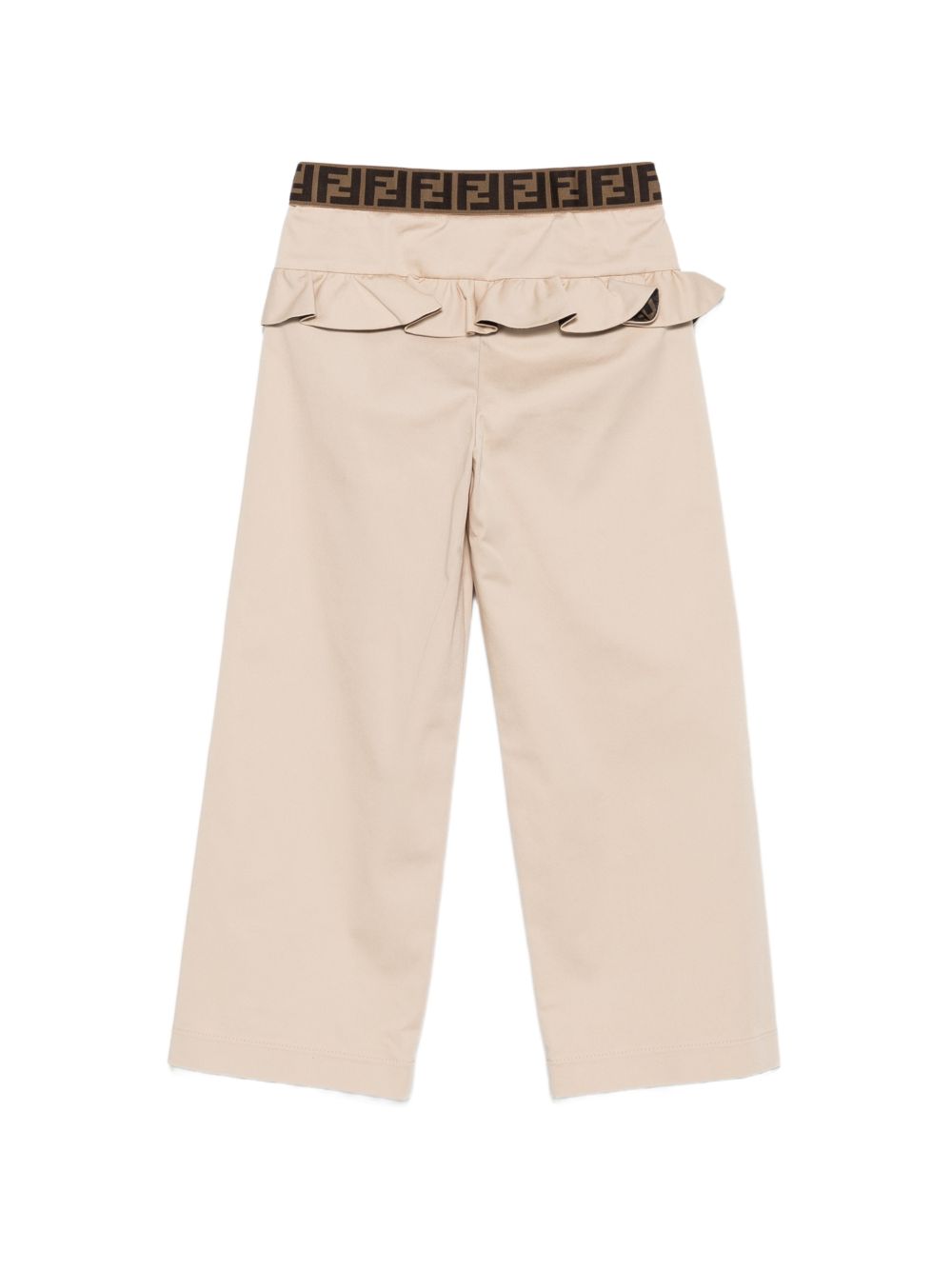 Pantaloni per bambina Fendi Kids beige con dettagli ruches JFF408 AS5Y F1P2N FENDI KIDS 