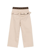 Pantaloni per bambina Fendi Kids beige con dettagli ruches JFF408 AS5Y F1P2N FENDI KIDS 