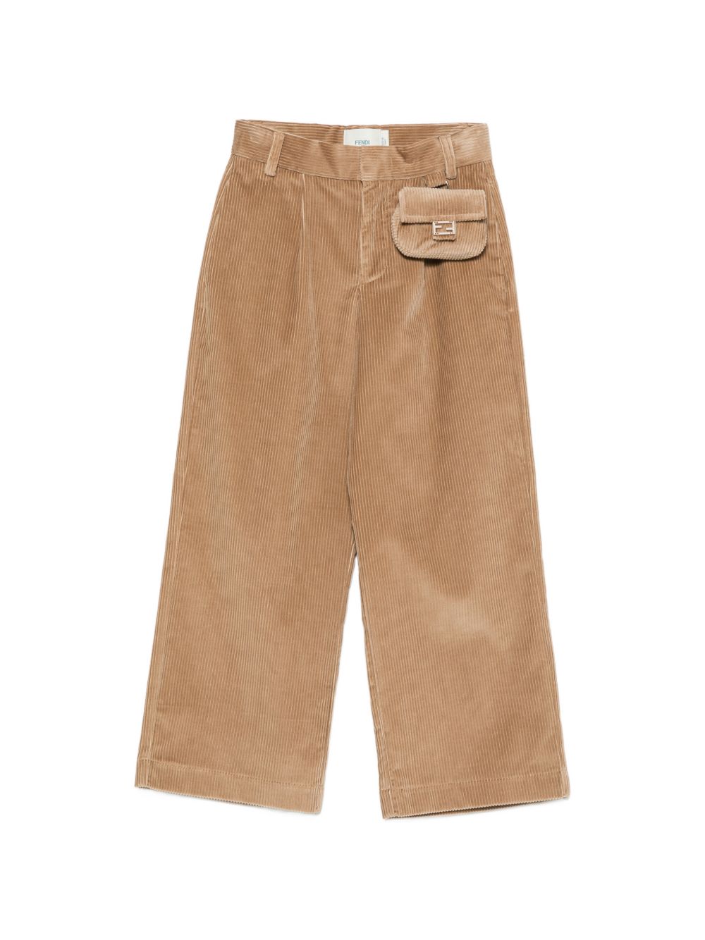Pantaloni per bambina Fendi Kids marrone con borsetta applicata JFF409 AY8T F0QU5 FENDI KIDS 