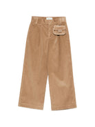 Pantaloni per bambina Fendi Kids marrone con borsetta applicata JFF409 AY8T F0QU5 FENDI KIDS 