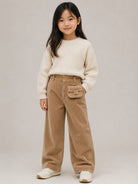 Pantaloni per bambina Fendi Kids marrone con borsetta applicata JFF409 AY8T F0QU5 FENDI KIDS 