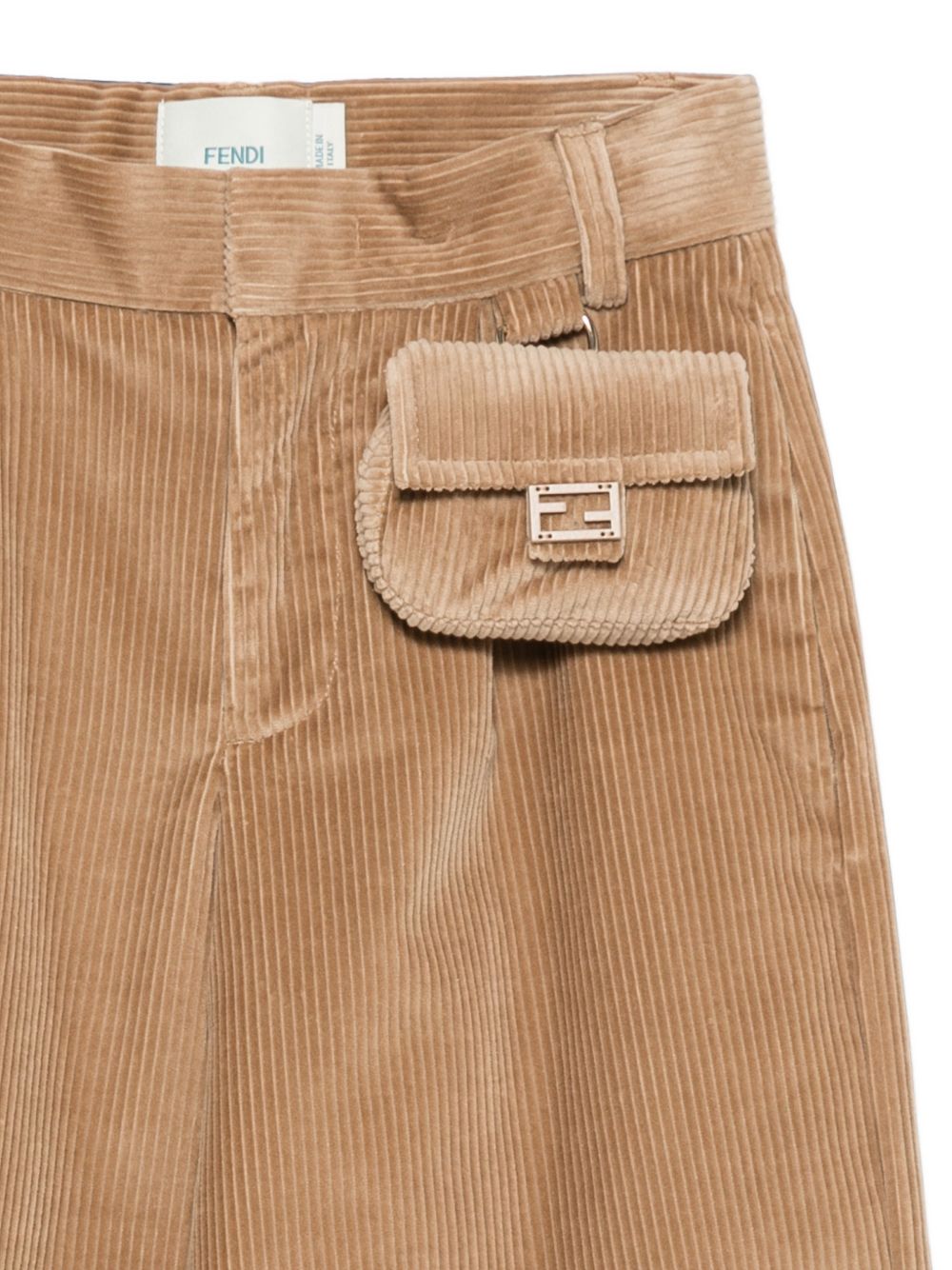 Pantaloni per bambina Fendi Kids marrone con borsetta applicata JFF409 AY8T F0QU5 FENDI KIDS 