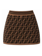 Gonna per bambina Fendi Kids marrone con dettaglio logo FF all-over JFG070 AEYD F15B6 FENDI KIDS 