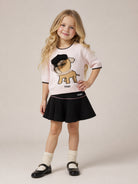 Maglione per bambina Fendi Kids rosa con ricamo cagnolino JFG263 AJ8W F1UL9 FENDI KIDS 