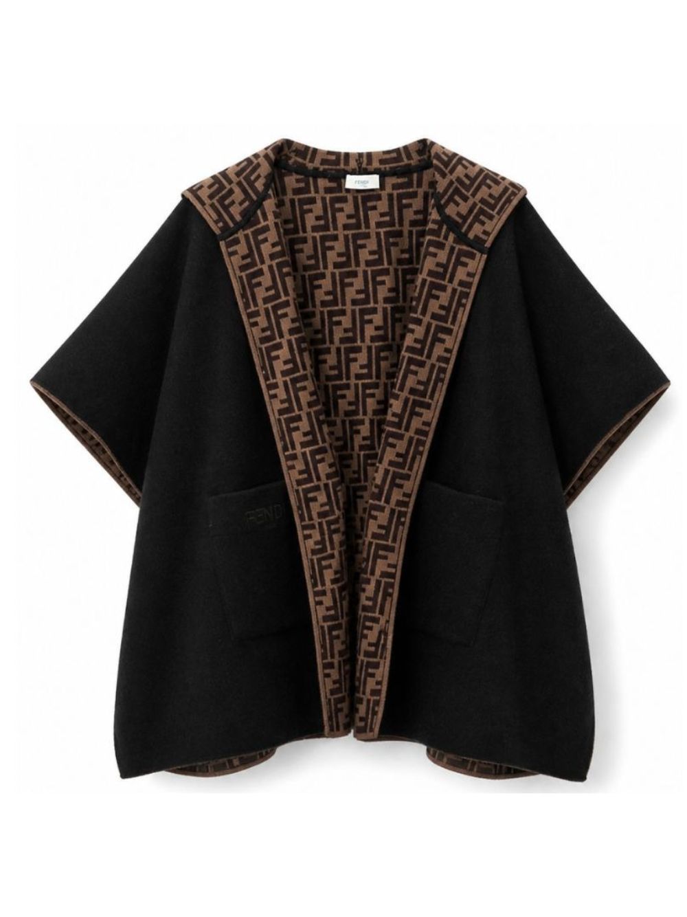 Mantella per bambini Fendi Kids nero reversibile con motivo FF JFQ056 AKLS F1M0T FENDI KIDS 