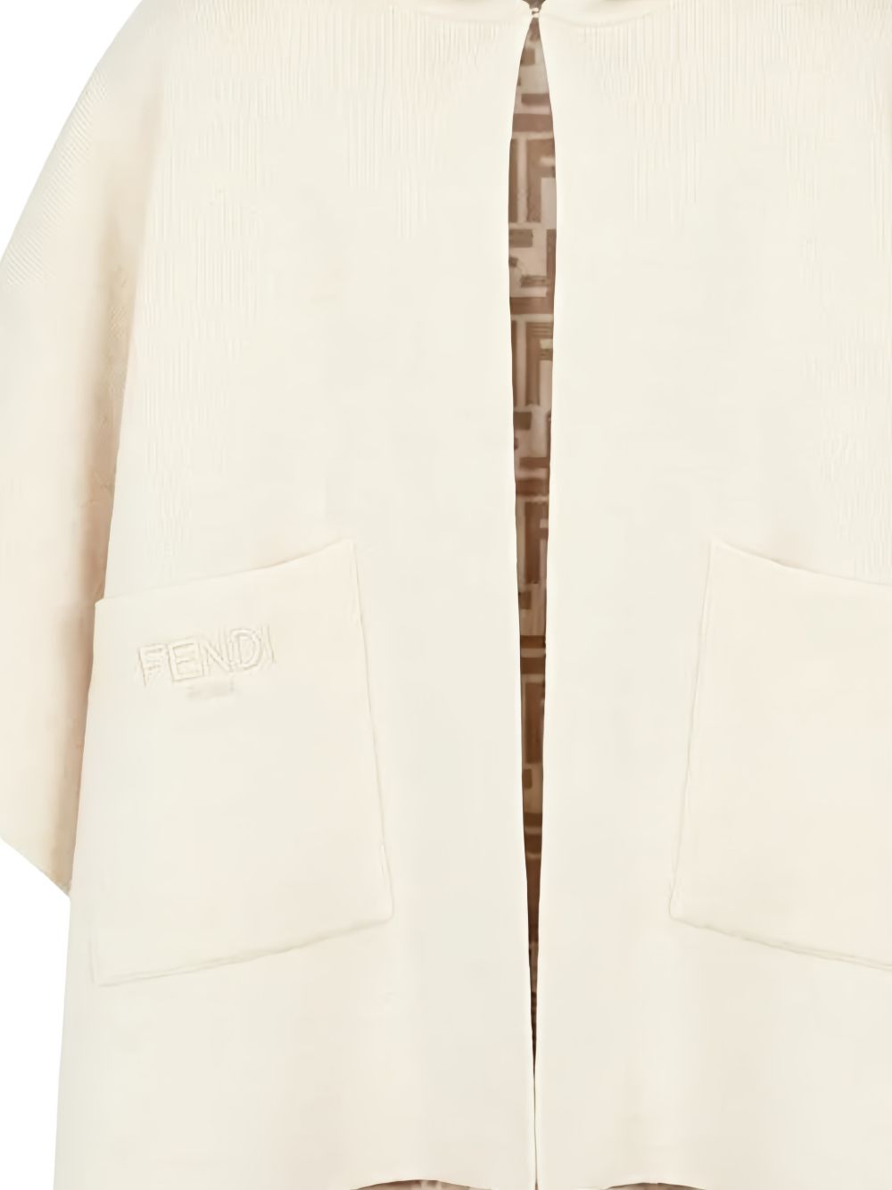 Poncho per bambina Fendi Kids beige con motivo con monogramma JFQ057 AO29 F0UQ1 FENDI KIDS 