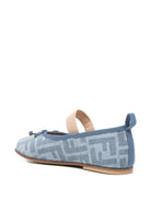 Ballerine per bambina Fendi Kids azzurre con motivo FF all-over JFR377 AWKC F1V9L FENDI KIDS 