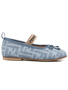 Ballerine per bambina Fendi Kids azzurre con motivo FF all-over JFR377 AWKC F1V9L FENDI KIDS 