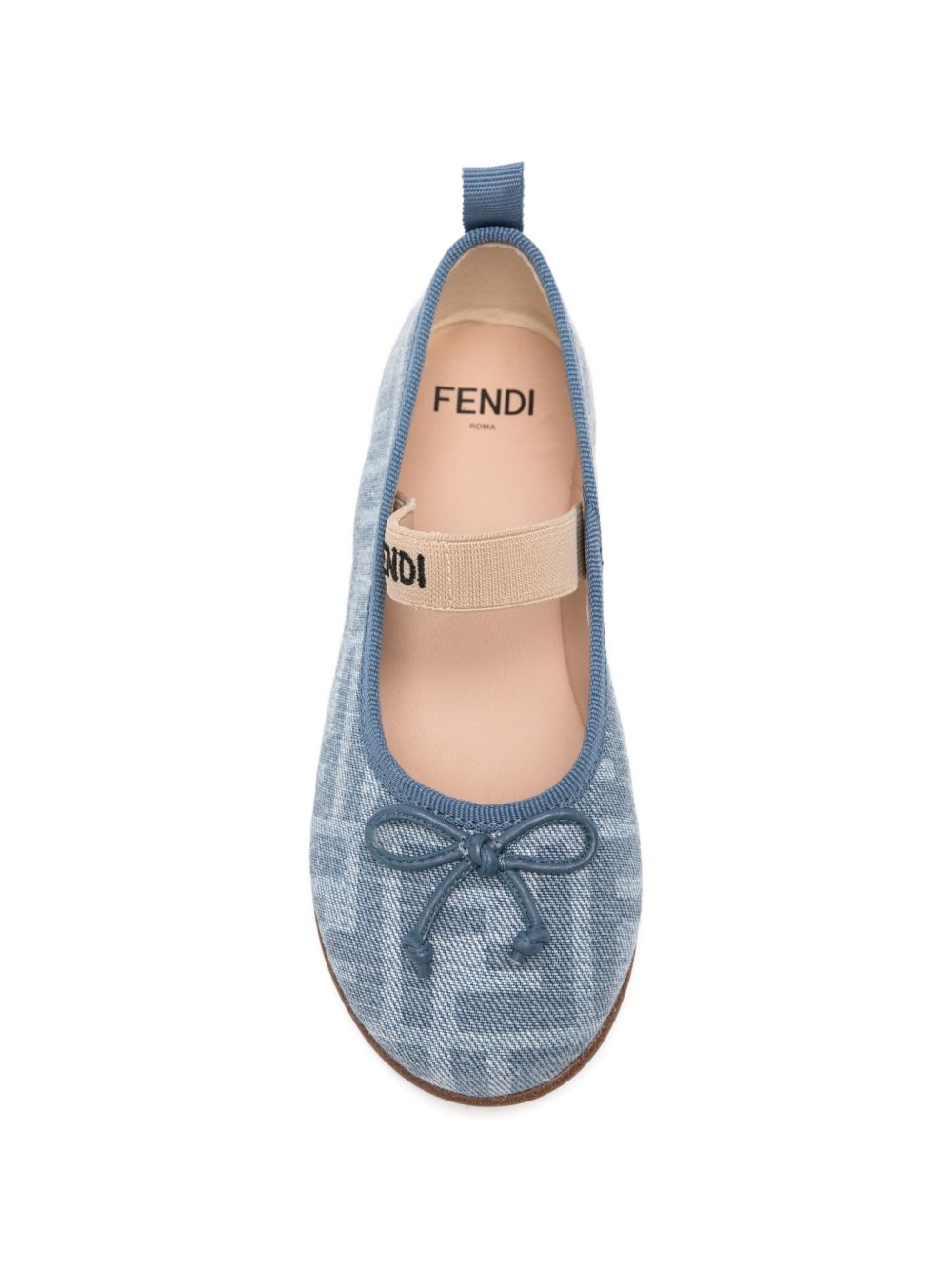 Ballerine per bambina Fendi Kids azzurre con motivo FF all-over JFR377 AWKC F1V9L FENDI KIDS 