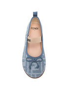 Ballerine per bambina Fendi Kids azzurre con motivo FF all-over JFR377 AWKC F1V9L FENDI KIDS 