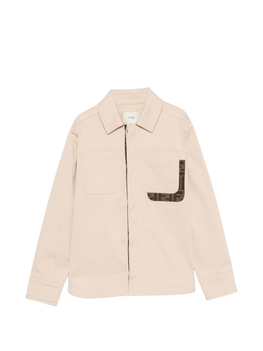 Camicia per bambino Fendi Kids beige con motivo FF JMA355 AS5Y F1P2N FENDI KIDS 