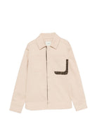 Camicia per bambino Fendi Kids beige con motivo FF JMA355 AS5Y F1P2N FENDI KIDS 