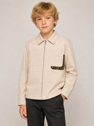 Camicia per bambino Fendi Kids beige con motivo FF JMA355 AS5Y F1P2N FENDI KIDS 