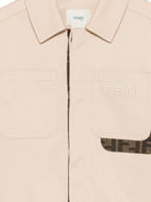 Camicia per bambino Fendi Kids beige con motivo FF JMA355 AS5Y F1P2N FENDI KIDS 