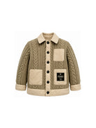 Giubbino per bambino Fendi Kids beige con trama intrecciata JMA359 AY8X F0QU5 FENDI KIDS 