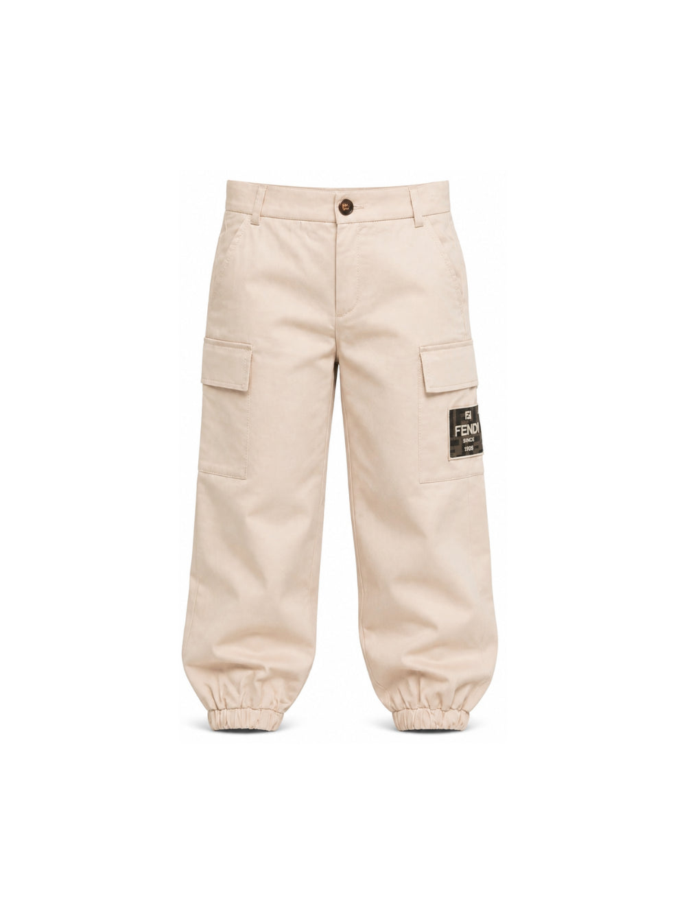 Pantaloni cargo per bambino Fendi Kids beige con patch con logo sul davanti JMF600 AS5Y F1P2N FENDI KIDS 