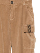 Pantaloni per bambino Fendi Kids marrone con tessuto a coste JMF601 AY8T F0QU5 FENDI KIDS 