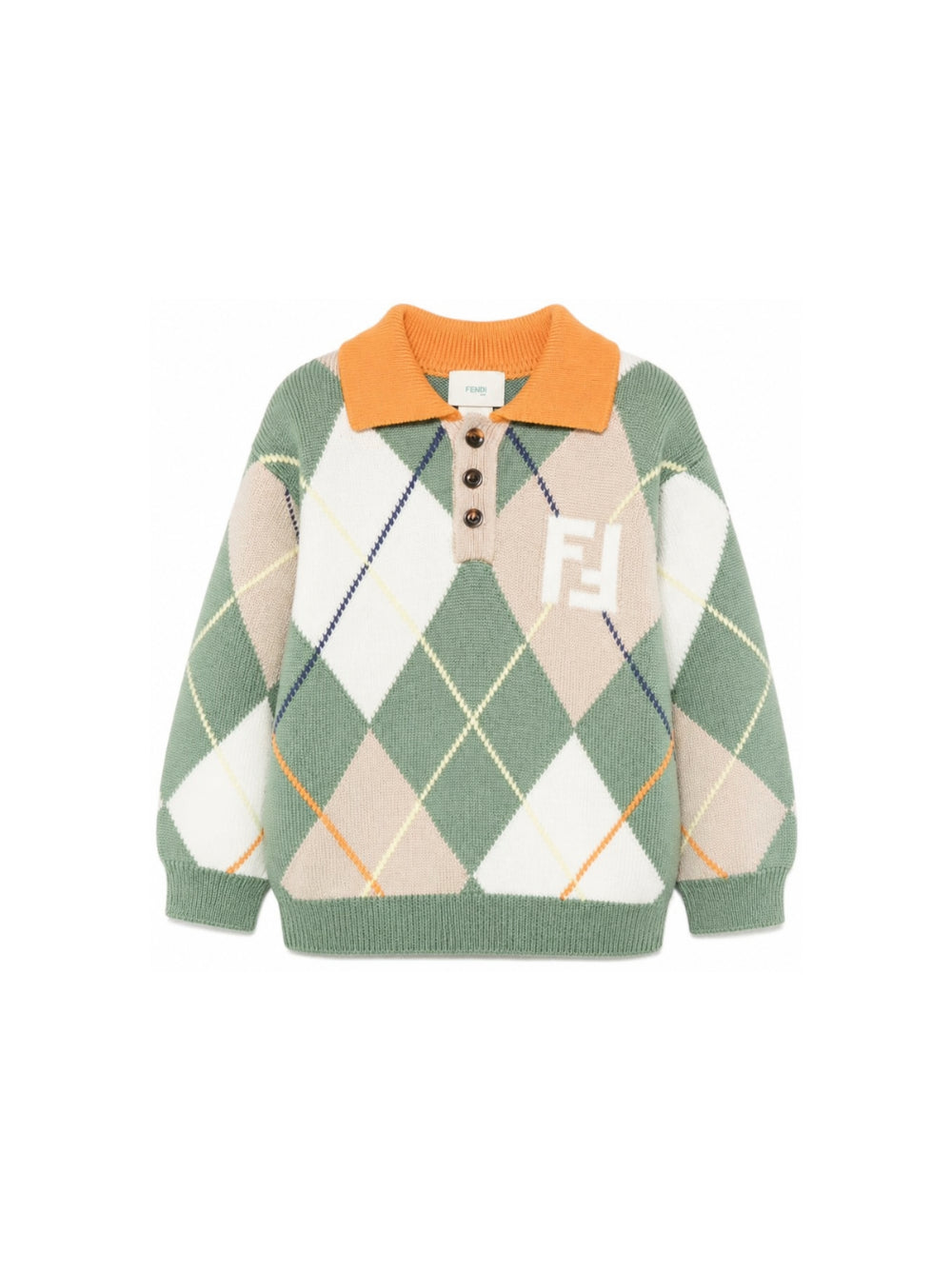 Maglione per bambino Fendi Kids multicolore con logo frontale JMG167 AJ8X F1V3S FENDI KIDS 