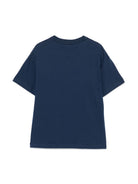 T-shirt per bambino Fendi Kids blu navy con stampa logo sul davanti JMI463 7AJ F1I11 FENDI KIDS 