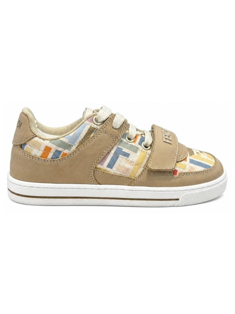 Sneakers per bambini Fendi Kids beige con dettaglio logo FF JMR476 AY2W F1XI6 FENDI KIDS 
