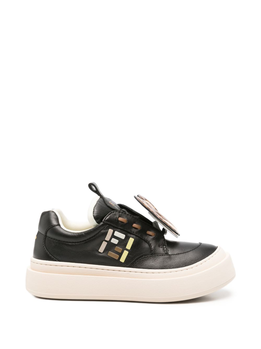 Sneakers per bambino Fendi Kids nera Fendi Bear con applicazione JMR574 AY2Q F1XI2 FENDI KIDS 