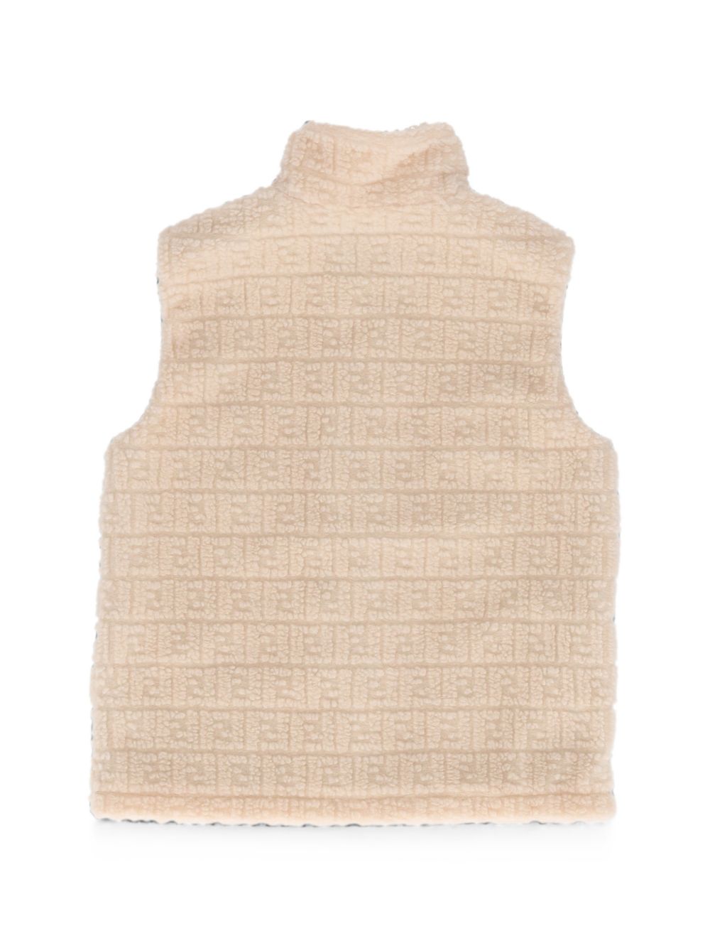 Gilet per bambino Fendi Kids beige con motivo logo FF all-over JUA279 AY8J F0WC4 FENDI KIDS 