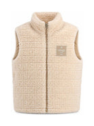 Gilet per bambino Fendi Kids beige con motivo logo FF all-over JUA279 AY8J F0WC4 FENDI KIDS 