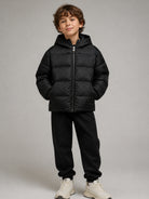 Giacca trapuntata per bambino Fendi Kids nera con logo FF JUA282 AJ8U F0GME FENDI KIDS 