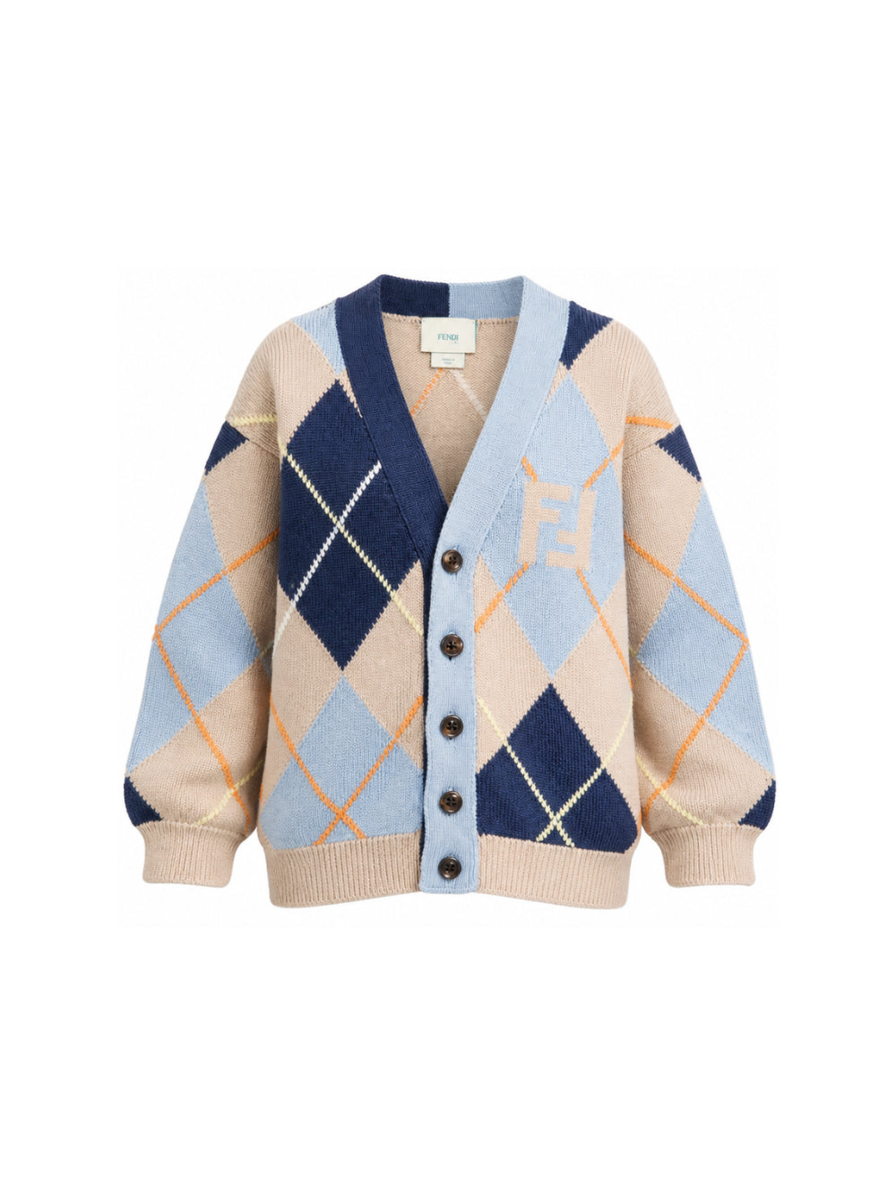 Maglione per bambino Fendi Kids multicolore con motivo argyle JUG223 AJ8X F1I11 FENDI KIDS 