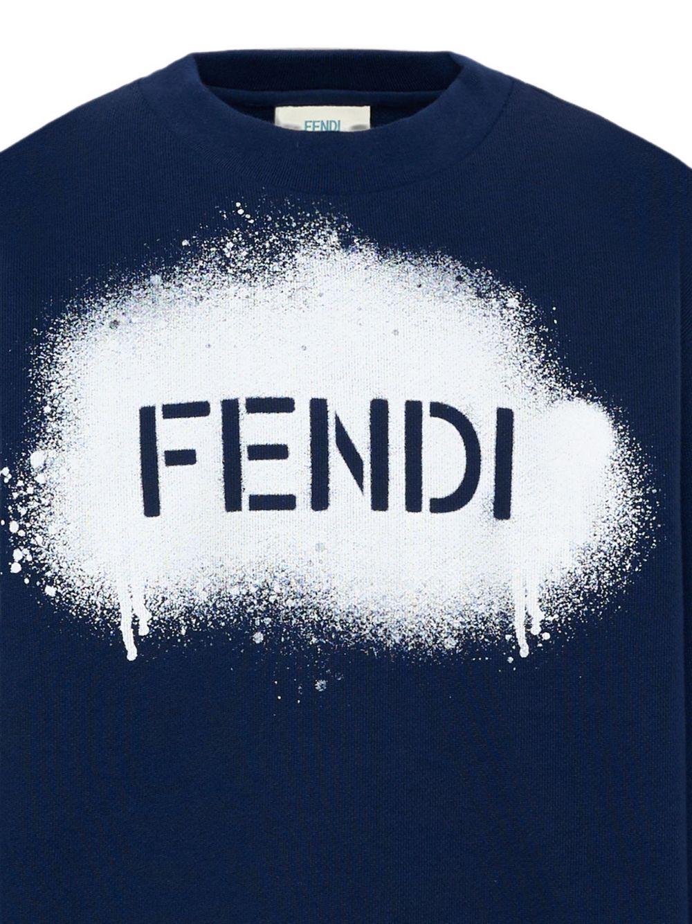 Felpa per bambino Fendi Kids blu con stampa grafica sul davanti JUH118 5V0 F1PMC FENDI KIDS 