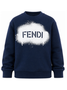 Felpa per bambino Fendi Kids blu con stampa grafica sul davanti JUH118 5V0 F1PMC FENDI KIDS 