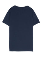 T-shirt per bambino Fendi Kids blu navy con stampa logo sul davanti JUI162 7AJ F1I11 FENDI KIDS 