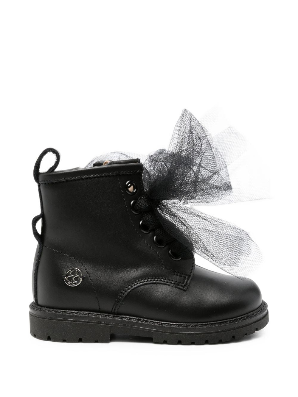 Stivali per bambina Florens Kids neri con fiocco in tulle E1739 12V NERO FLORENS KIDS 